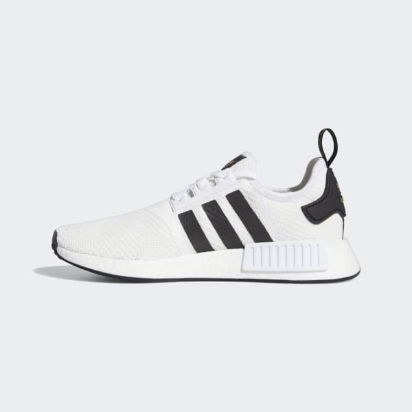 Men's NMD R1 White, Black and Gold 