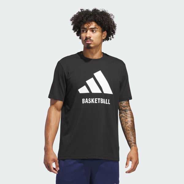 Preto Camiseta de basquete da adidas