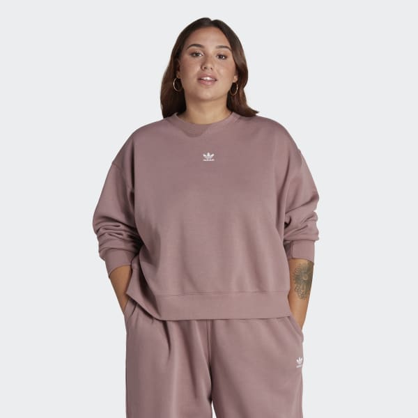 Fioletowy Adicolor Essentials Crew Sweatshirt (Plus Size) N4176