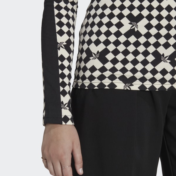 Nero Maglia adidas Ski Chic Allover Print Long Sleeve