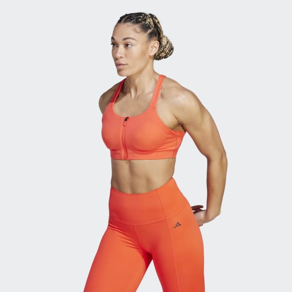 Red adidas crop hotsell