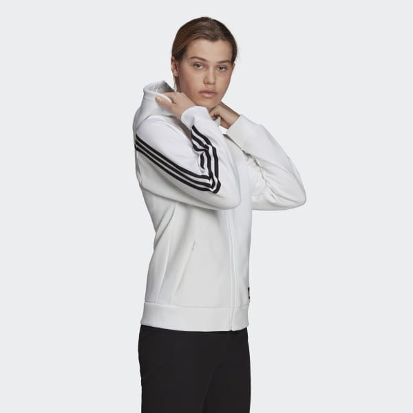 White adidas Sportswear Future Icons 3-Stripes Hooded Track Top T4530