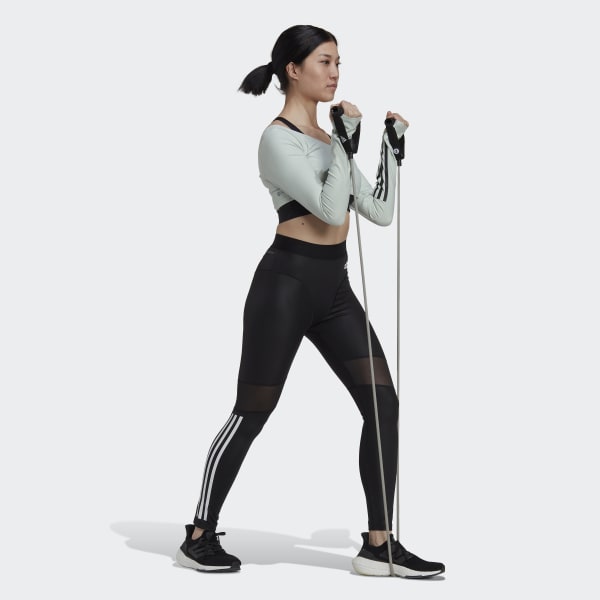 Black Hyperglam 3-Stripes 7/8 Leggings BW645