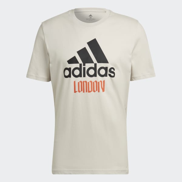 Beige T-shirt London Graphic L6787