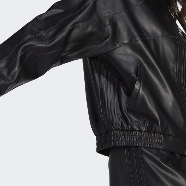 Black Faux Leather Jacket ELM79
