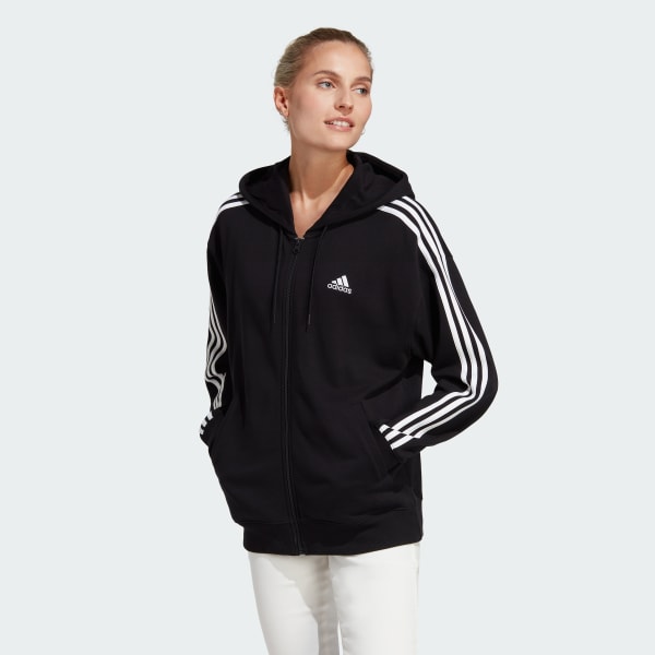 Essentials 3 stripes full zip hoodie hot sale