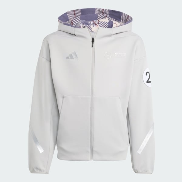 Gris Veste à capuche zip intégral Mercedes - AMG Petronas Formula One Team Silver Arrows Enfants