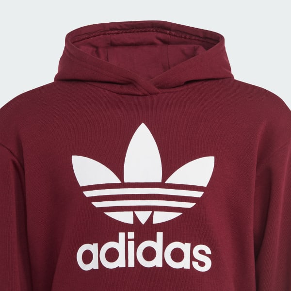 adidas Adicolor Cropped Hoodie - Burgundy | adidas UK