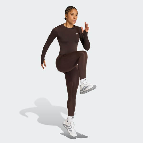 Brown PrimeLift Essentials Workout Contour Long Sleeve top