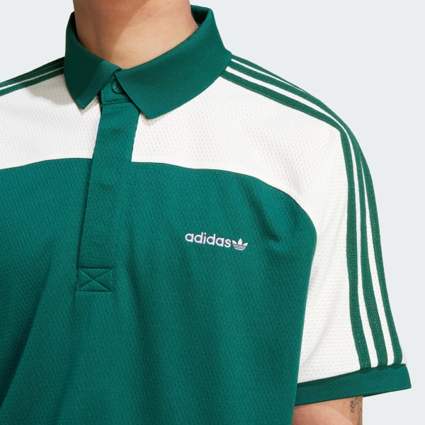 adidas '80s Premium 3-Stripes Archive Mock Mesh Polo Shirt