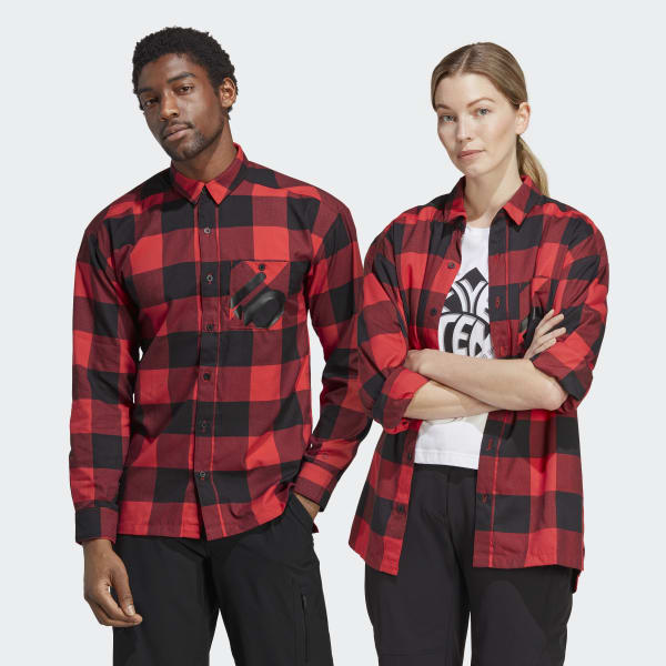 adidas Five Ten Brand of Flannel Shirt (Gender - Red | Unisex Mountain Biking adidas US
