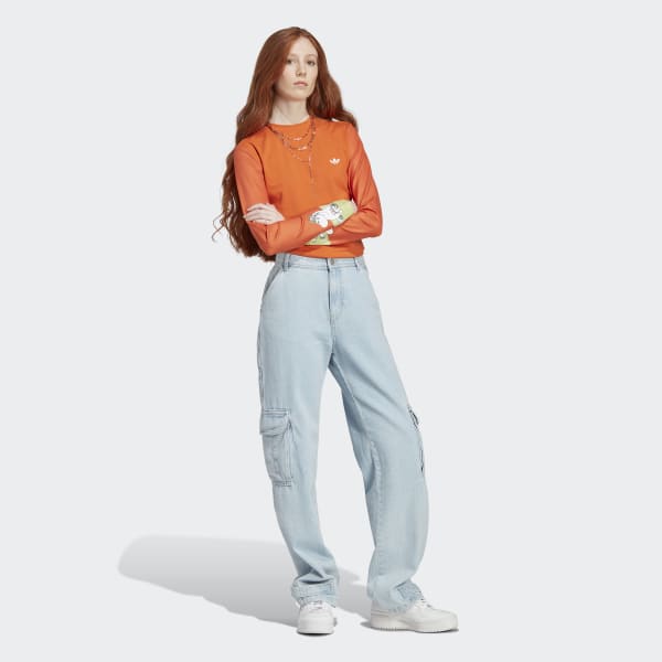 Orange adidas Originals x Moomin Tight Long Sleeve Top