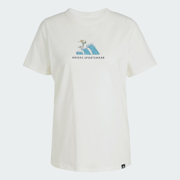 White Codes Doodle Surf Graphic Tee