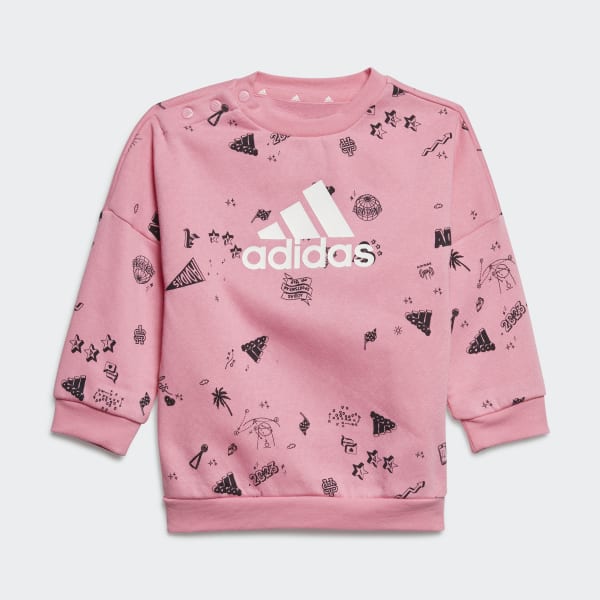 Ροζ Brand Love Crew Sweatshirt Set Kids