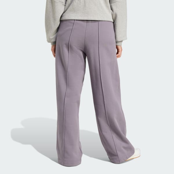 Grey Premium Essentials Pintuck Wide Leg Pants