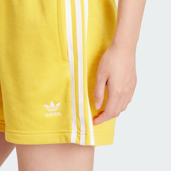 Adidas 3 stripe shorts womens yellow discount