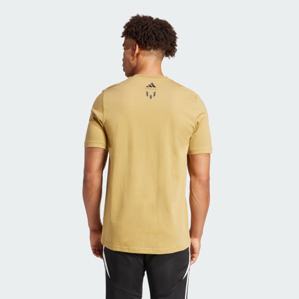 Beige Playera Messi Fútbol Estampada