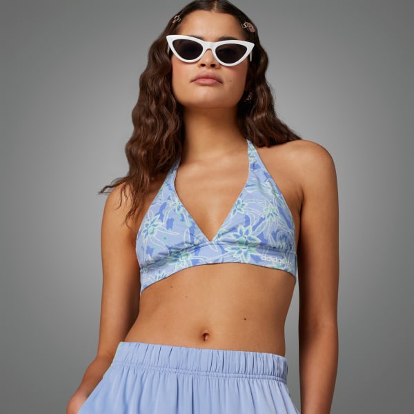 Azul Top sujetador Allover Print