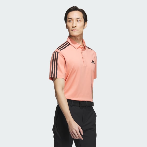 Red HEAT.RDY 3-Stripe Short Sleeve Polo Shirt