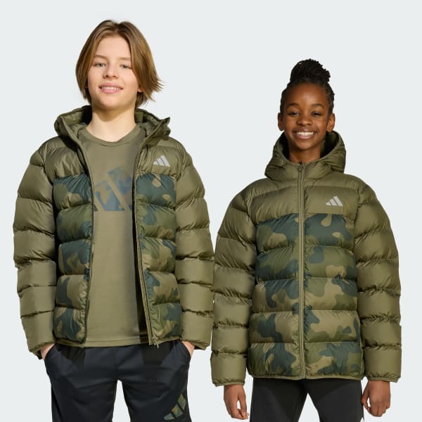 Green Synthetic Down Allover-Print Jacket Kids