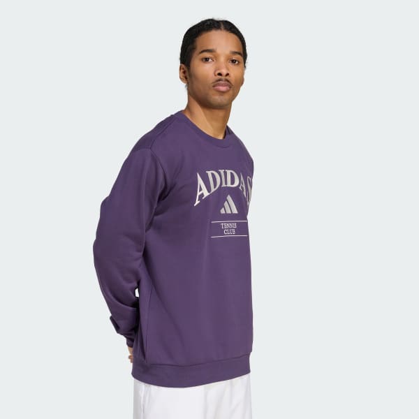 Purpura Sudadera adidas con gráfico clásico de cuello redondo