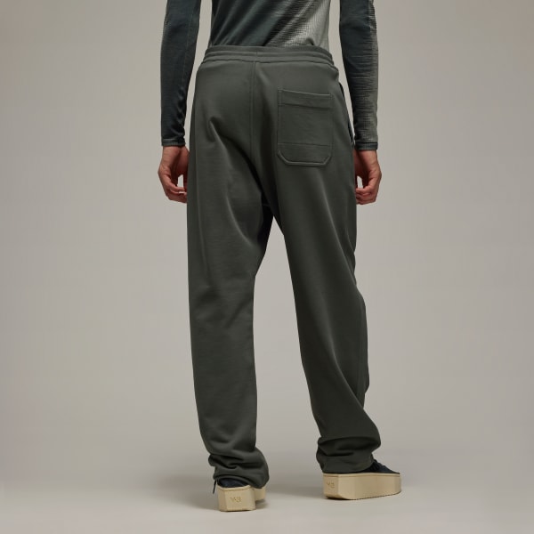 Green Y-3 Organic Cotton Terry Straight Pants