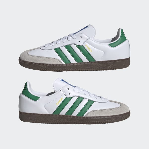 White with green stripe adidas deals