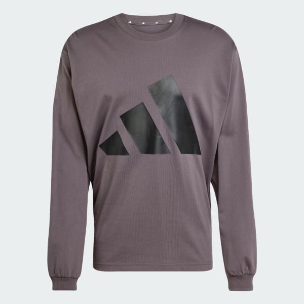 Cinza Camiseta Single Jersey Manga Longa Essentials Big Logo