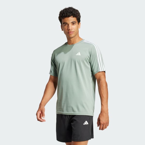 Grun Train Essentials 3-Streifen Training T-Shirt