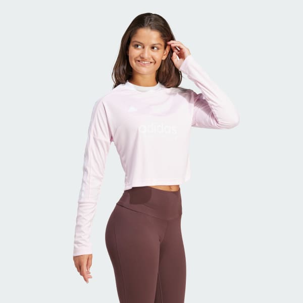 Pink Tiro 3-Stripes Long Sleeve T-shirt
