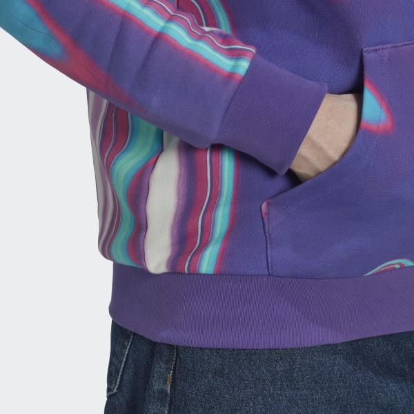 Purpura Polera con Capucha Hyperreal Estampado Integral ZJ797
