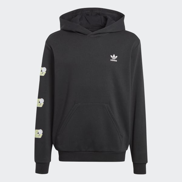 Negro Buzo con Capucha Estampado