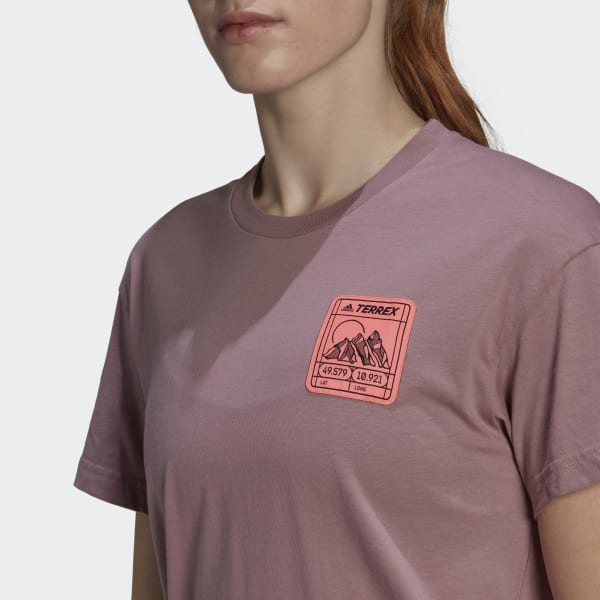 Paars Terrex Patch Mountain Graphic T-shirt CO951