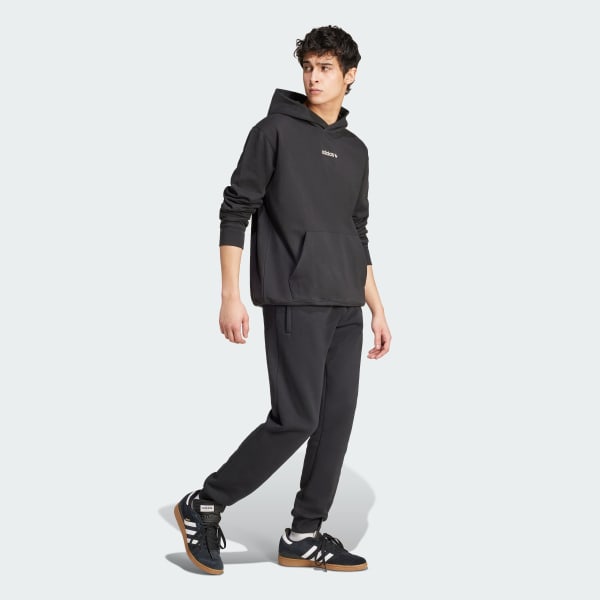 Negro Sudadera con Gorro Estampada