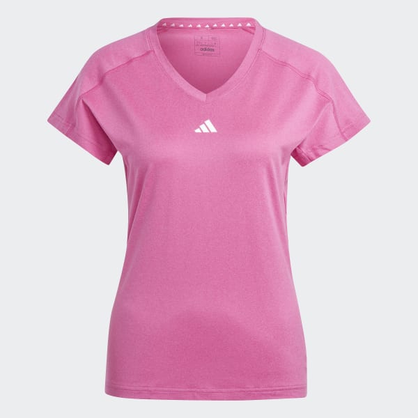 Rosa Remera Minimalista AEROREADY Train Essentials Cuello en V