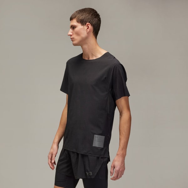 Noir T-shirt de running manches courtes Y-3