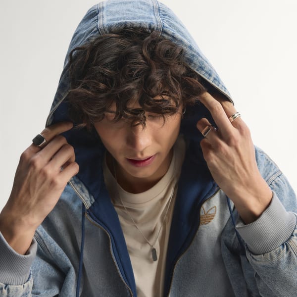 adidas DENIM PADDED JACKET - Blue | Free Shipping with adiClub