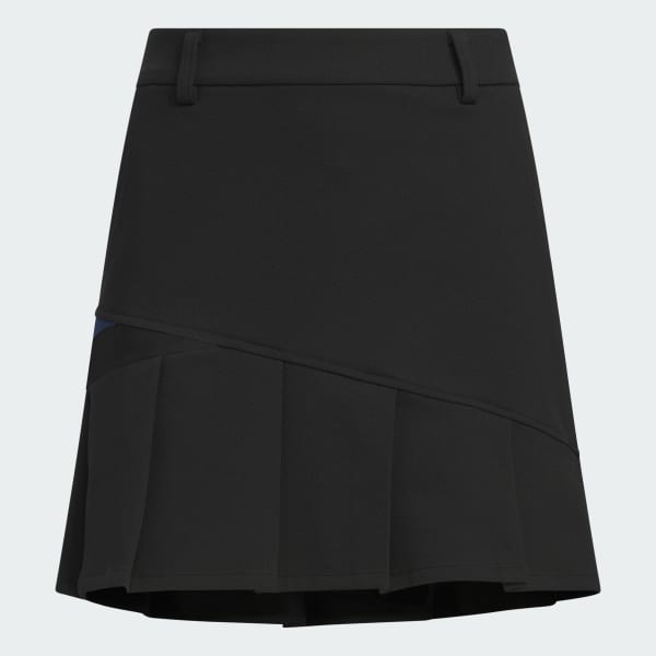 ブラック 【ゴルフ】撥水 アシンメトリー プリーツスカート