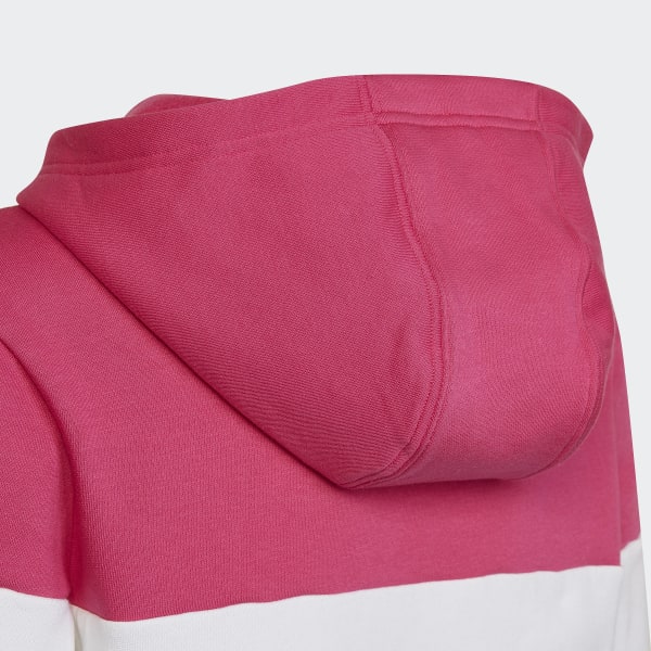 Pink Colorblock Fleece Hoodie