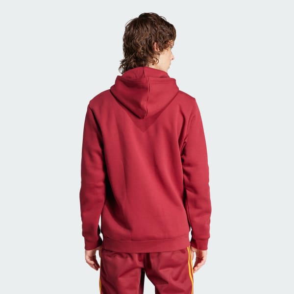 adidas AS Roma Essentials Trefoil Hoodie - Red | adidas UK