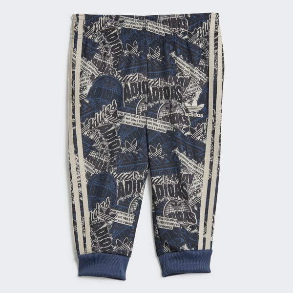 Beige Allover Print Track Suit