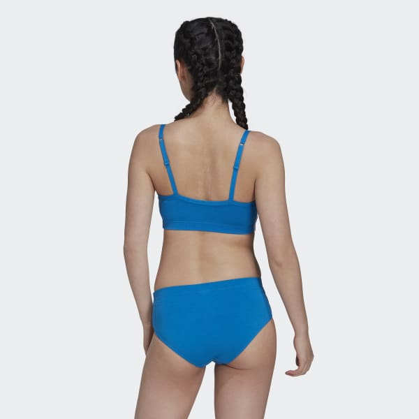 Blue Adicolor Comfort Flex Cotton Scoop Bralette HPO29