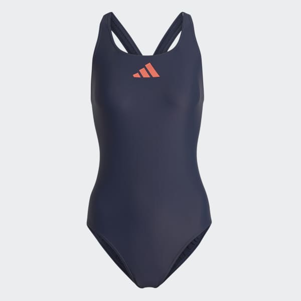 Niebieski 3 Bar Logo Swimsuit