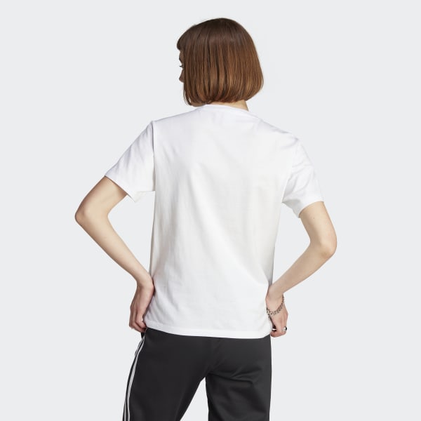 Women's Originals Adicolor Classics Trefoil T-Shirt (Plus Size) in White/White Size 3X | Cotton by Adidas
