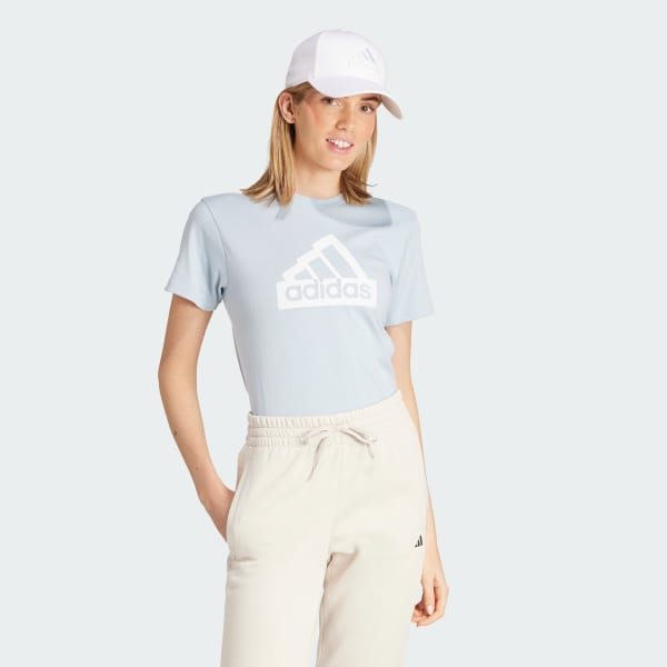 สีน้ำเงิน เสื้อยืดพิมพ์ลาย Modern Essentials