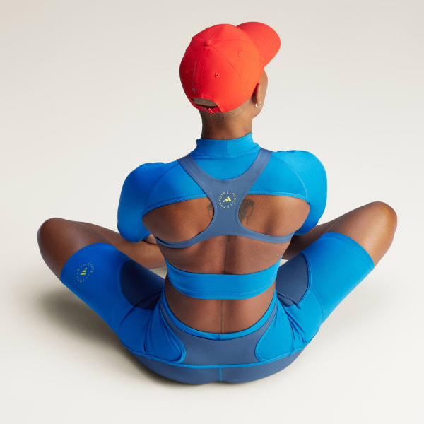 adidas by Stella McCartney Two-Tone Zipped Crop Top - Blue