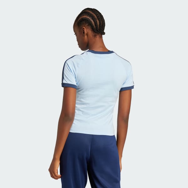Azul Polera Estampada Linear Cali