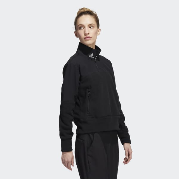 Black 1/4-Zip Fleece Jacket VW474