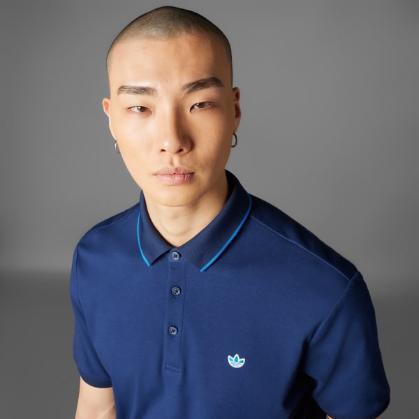 Blue Originals Twistknit Trefoil Polo Shirt