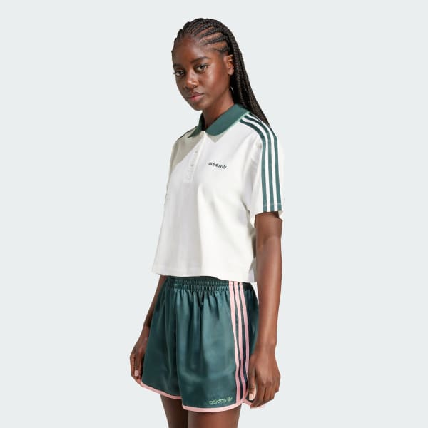 adidas Originals ルーズ クロップ ポロシャツ adidas（アディダス）の「ルーズ クロップ ポロシャツ